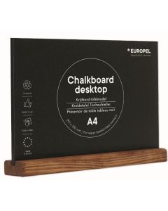 Présentoir de Table - A4/Paysage - Ardoise avec socle en bois de Pin : EUROPEL image