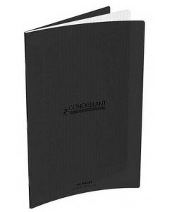 Cahier d'écolier 170 x 220 mm Grands carreaux 96 pages - Polypro Noir CONQUERANT