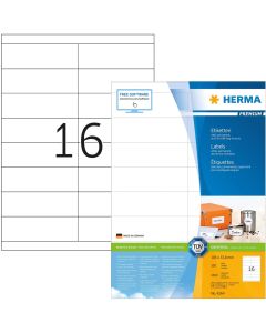 Étiquettes adhésives - 105 x 33,8 mm - Blanc : HERMA Premium Lot de 1600 Image