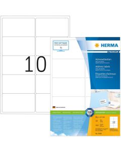 Étiquettes adhésives - 99,1 x 57 mm - Blanc : HERMA Premium Lot de 1000 Image