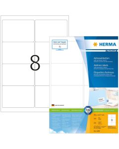 Étiquettes adhésives - 99,1 x 67,7 mm - Blanc : HERMA Premium Lot de 800 Image