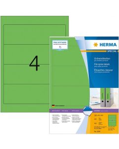 Etiquettes pour dos de classeur - 61 x 192 mm - Vert : HERMA 4299