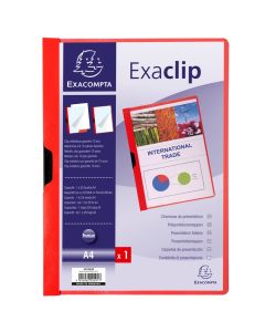 Chemise de présentation A4 à clip - Rouge (EXACOMPTA 437803B)