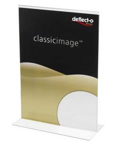 Porte-visuel droit - 1/3 A4 portrait DEFLECTO Exemple modèle