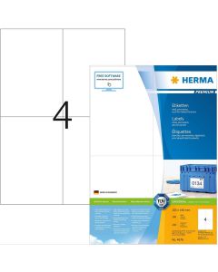 Étiquettes adhésives - 105 x 148 mm - Blanc : HERMA Premium Lot de 400 Modèle