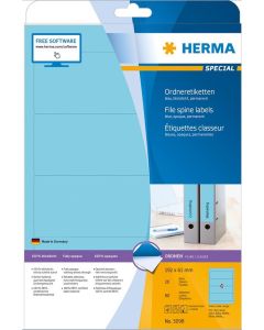 Etiquettes pour dos de classeur - 61 x 192 mm - Bleu : HERMA 5098