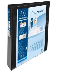 EXACOMPTA  : Classeurs 51842NE personnalisables avec 3 pochettes - Noir - Dos de 44 mm