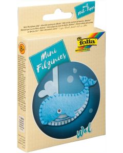 Kit de couture en feutrine pour fabriquer un Porte-clé - Baleine : FOLIA Filzinies Visuel