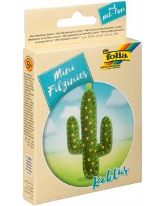 Kit de couture en feutrine pour fabriquer un Porte-clé - Cactus : FOLIA Filzinies Visuel