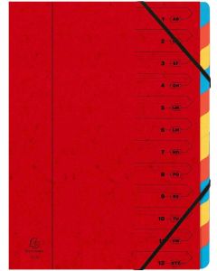 54125E EXACOMPTA : Trieur avec élastiques - 12 compartiments - Rouge photo