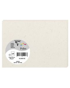 Carte en papier - C6 - Blanc naturel POLLEN Natura Lot de 25
