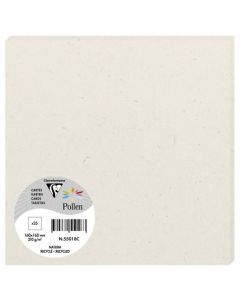 Carte en papier - 160 x 160 mm - Blanc naturel POLLEN Natura Lot de 25