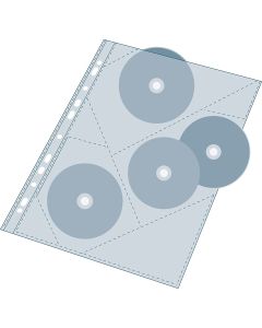 Lot de 10 Pochettes perforées en PP lisse pour 3 CD/DVD - A4 : EXACOMPTA Visuel