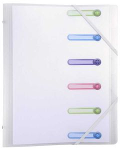Trieur avec élastiques Chromaline - 6 compartiments - Incolore EXACOMPTA