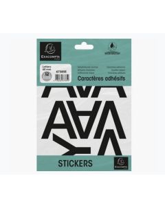 Pochette de Lettres adhésives de A à Z - 60 mm - Noir : EXACOMPTA image