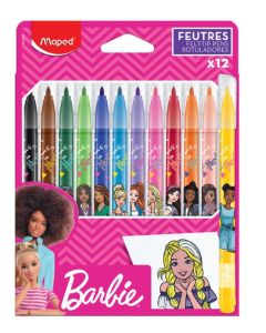 Étui de 12 feutres - Barbie - Assortiment MAPED