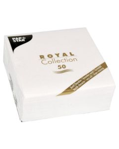 Serviettes de table en papier - 250 x 250 mm - Blanc : PAP STAR Royal Lot de 50 Visuel