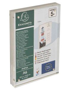 Présentoir avec fermeture magnétique - A6 - Cristal : EXACOMPTA Office image