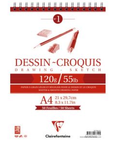 Bloc de 50 feuilles de papier à dessin A4 CLAIREFONTAINE