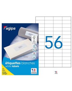 AGIPA : Etiquettes adhésives blanches multi-usages 52.5 x 21.2 mm 118992