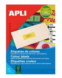 Photo Étiquettes adresses jaunes fluo 70 x 35 mm AGIPA 100764