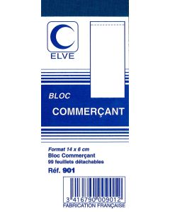 BLOC Commerçant : Carnet de 1000 tickets - Feuillet uni ELVE