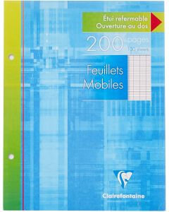 CLAIREFONTAINE : Feuilles mobiles perforés Séyès - 200 pages - 170 x 220 mm Modèle