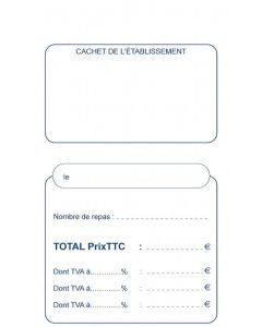 FICHE REPAS Bloc Autocopiant Dupli - 150 x 80 mm Addition restaurant COGIR 1974