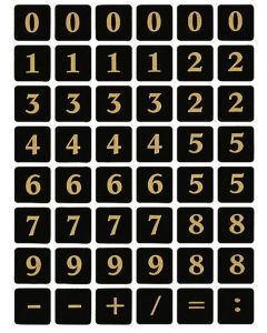 Etiquettes à chiffres autocollantes - Or gravé / Noir Herma