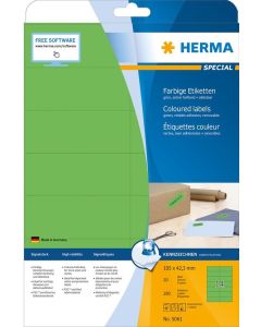 5061 HERMA  Étiquettes adhésives - Multi-usages - 105,0 x 42,3 mm. - Vert