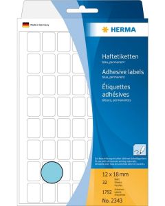 HERMA 2343 : Lot de 1792 étiquettes - 12,0 x 18,0 mm - Bleu