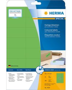 4469 HERMA  Étiquettes adhésives - Multi-usages - 70,0 x 37,0 mm. - Vert