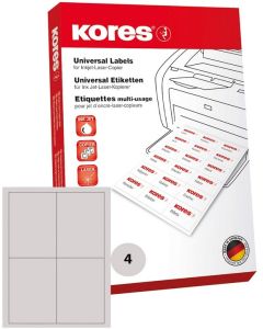 Étiquettes adhésives universelles - 105 x 148,5 mm - Blanc : KORES Lot de 400