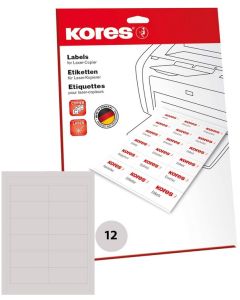 Étiquettes adhésives universelles - 97 x 42,3 mm - Blanc : KORES Lot de 300