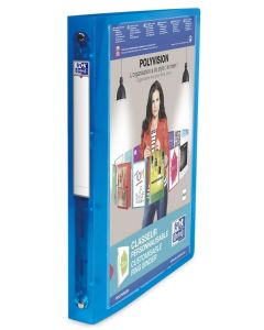 Classeur de Présentation Personnalisable 4 anneaux - Dos 30 mm Bleu OXFORD Polyvision