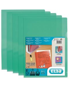 Photo Lot de 10 pochettes à coins A4 -  Vert ELBA 100206710