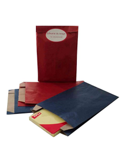 Photo Pochette d'emballage en papier - 240 x 410 mm - Kraft Rouge AGIPA