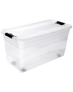 Photo Boite de rangement à roulettes - 83 L - Transparent KEEEPER Konrad