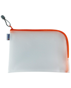 Photo Pochette universelle à zip - 260 x 200 mm - Transparent / Orange HERMA Mesh Bags