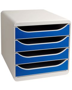 Caisson à 4 tiroirs - Big Box Gris lumière/bleu 310003D EXACOMPTA 
