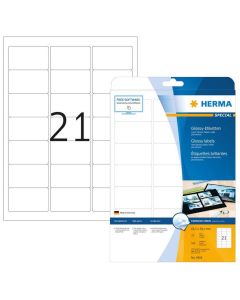 Photo Étiquettes brillantes adhésives blanches - 63,5 x 38,1 mm HERMA Lot de 525