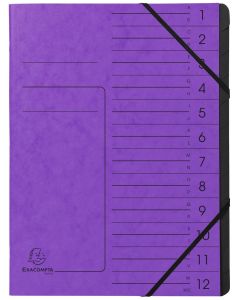 Photo Trieur 12 compartiments à élastiques - Violet EXACOMPTA Image