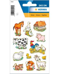 Photo HERMA : Lot de 36 stickers en papier - Animaux de la ferme - 5419