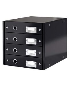 Photo Boite de classement WOW - 4 tiroirs - Noir LEITZ Click et Store 6049-00-95