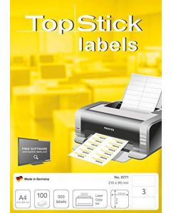 Photo Étiquettes adhésives blanches - 210 x 99 mm : TOP STICK Lot de 300 couverture