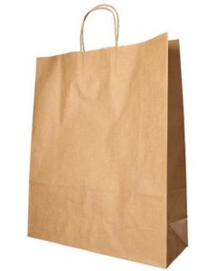 Photo Sac en papier avec anse - 400 x 320 x 120 mm - Brun PAP STAR