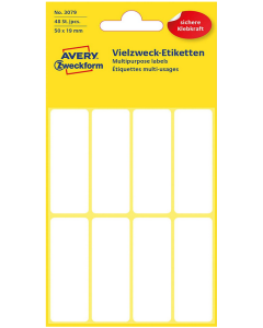 Étiquettes autocollantes - 50 x 19 mm - Blanc AVERY 3079
