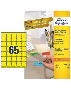 Mini-étiquettes - 38,1 x 21,2 mm - Jaune AVERY Lot de 1300