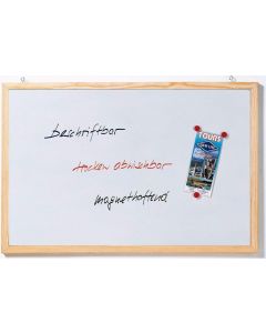 Photo Tableau magnétique blanc cadre bois - 1200 x 800 mm : FRANKEN CC-MM8012E 