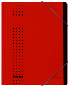 Photo ELBA 400001993 : Trieur à élastique 12 compartiments - Rouge
